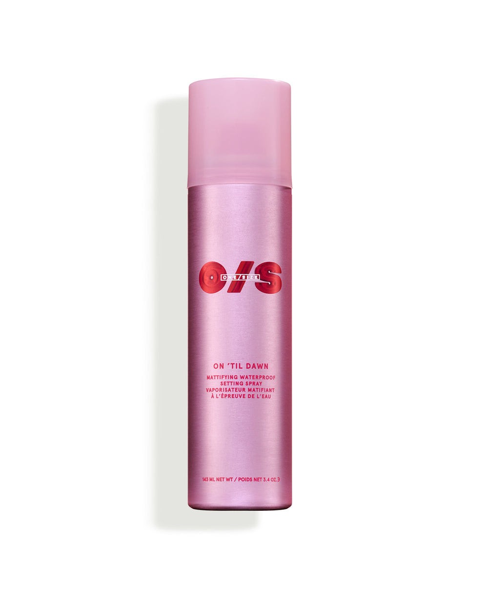 ONE/SIZE by Patrick Starrr On 'Til Dawn Mattifying Waterproof Setting Spray pink aerosol can